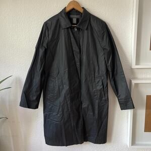 Banana Republic All Weather Jacket Sz. M Water Resistant Black Coated Cotton